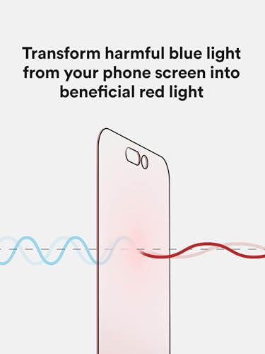 Image of BodyGuardz Red Light Converter Screen Protector - Passive Red Light Therapy for Face - Reduced Eye Strain - 9H Tempered Glass, Easy Install (17 Pro / 16 Pro)