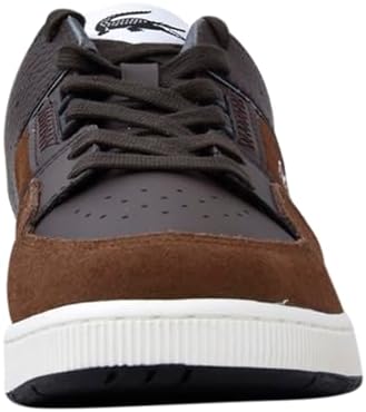 Lacoste Men's Court Cage Sneaker, DK BRW/BLK, 10.5 | Image 1
