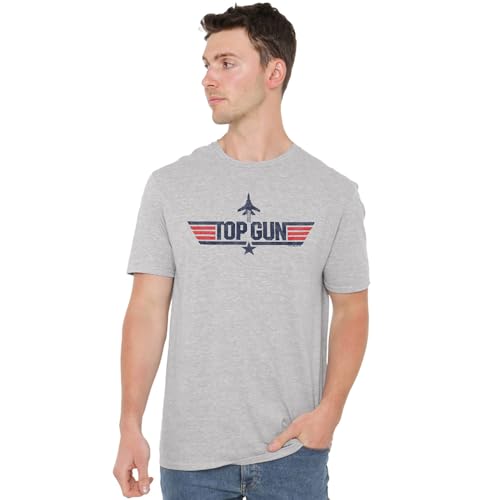 Top Gun Paramount t-shirt gris logo imprimé haute durabilité mixte