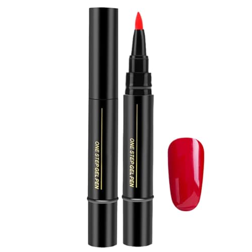 Puwaiio Bolígrafos de esmalte de uñas, 12 colores, bolígrafos de esmalte de uñas de gel de secado rápido, rojo metálico, accesorios de arte de uñas