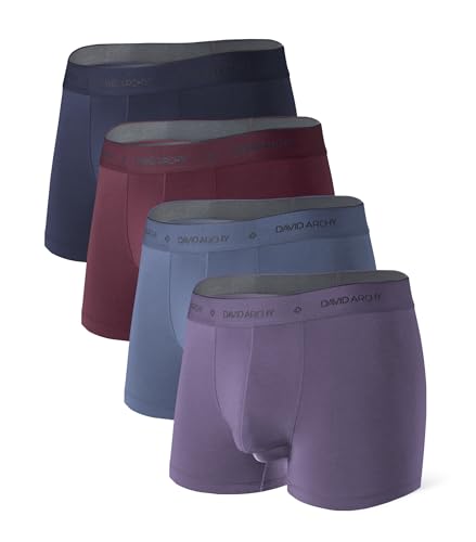 Image of DAVID ARCHY Men's Underwear Ultra Soft Comfy Breathable Bamboo Rayon Trunks in 4 or 7 Pack
