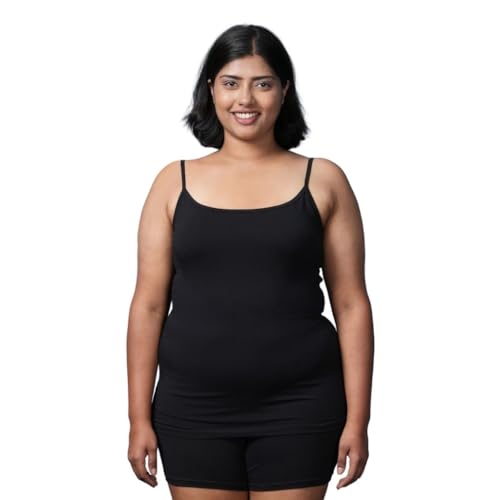 Image of Adira | Plus Size Camisole for Women | Plus Size Camisole | Soft Adjustable Shoulder Elastic | Layering Under Sheer Tops, Shirts & T-Shirts | Offers Full Coverage | Pack of 1