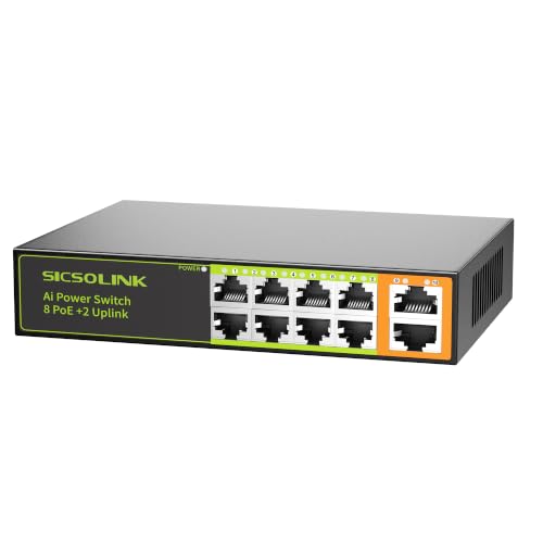 Image of 8-Port PoE+ Switch, 120W 802.3af /at, 2 Uplink for IP Camera NVR