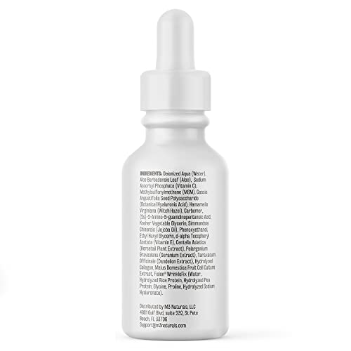 Vitamin C Serum for Face Anti Aging Hydrating Skin Care Natural Facial Serum with Clinically Proven Fision Wrinkle Fix Collagen Hyaluronic Acid Jojoba Oil Fruit Stem Cell & Witch Hazel by M3 Naturals - Image 3
