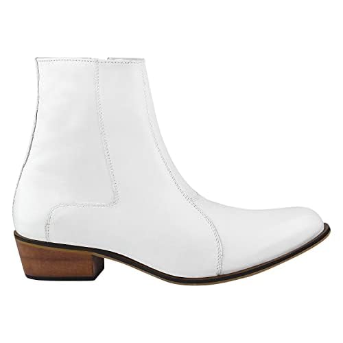 Image of LIBERTYZENO Mens Animal Print & Plain Leather Adults High Ankle Retro Dress Boots for Easter Gift