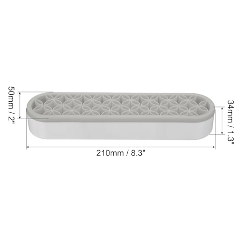 Image of PATIKIL Diamond Painted Pen Holder, Silicone Makeup Brush Holder Multi-Purpose Cosmetic Storage Box Desktop Organizer for Art Craft, Grey