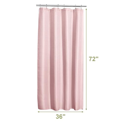 Image of AmazerBath Waffle Shower Curtain, Stall Shower Curtain, Blush Pink Shower Curtain Fabric, Hotel Quality Bathroom Shower Curtains, Heavy Duty, 36 x 72 Inches