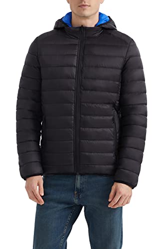 Orolay Men's Lightweight Hooded Puffer Jacket Packable Reversible Water-Resistant Winter Quilted Coat