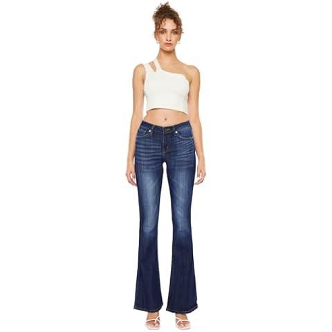 SALT TREE Kan Can Women's Mid Rise Flare Hem Jeans (LOH, 13/30) Cover