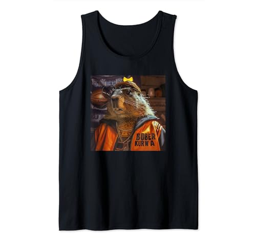 Kurwa Bober Meme-Shirt Biber mit Sonnenbrille Tank Top