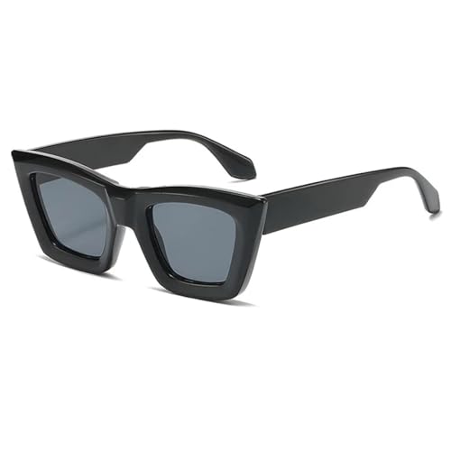 Lunettes de soleil œil de chat vintage femmes tendance noir-noir