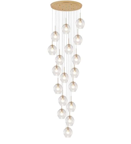 GONGKAI Lámpara Colgante de Lujo de 18 LED, lámpara Colgante de Escalera, Luces Colgantes largas Creativas, lámparas de araña de Lujo de Longitud Ajustable, Luces de Techo Modernas en la v