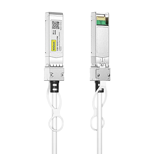 Image of [White] Colored 10G SFP+ DAC Cable - 32AWG Twinax SFP Cable for Cisco SFP-H10GB-CU0.25M, Ubiquiti UniFi, D-Link, Supermicro, Netgear, Mikrotik, Fortinet, 0.25-Meter(0.82ft), Pack of 2