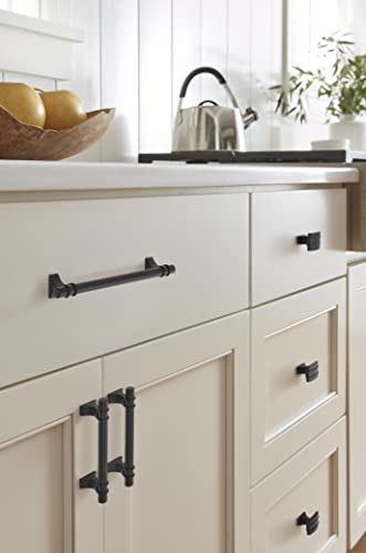 Image of Amerock | Cabinet Pull | Matte Black | 3-3 /4 inch (96 mm) Center to Center | Davenport | 1 Pack | Drawer Pull | Drawer Handle | Cabinet Hardware