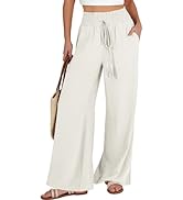 ANRABESS Women's Linen Palazzo Pants Summer Casual Vacation High Waist Wide Leg Trousers Trendy L...