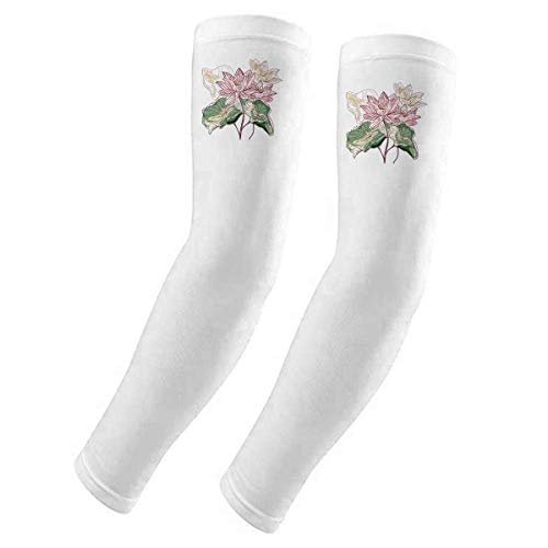Guante con protección UV para brazos DIYthinker de flor de loto gris