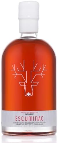 Escuminac Canadian Maple Syrup 16.9 Fl Oz | Extra Rare Amber Grade A | Smooth & Rich Taste | Organic Gourmet Gift, Souvenir, Holiday & Birthday Treat, Thanksgiving Essentials