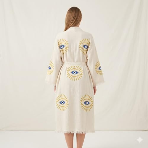 Image of Evil Eye Kimono Robe - Beach Kimono Coverups for Woman