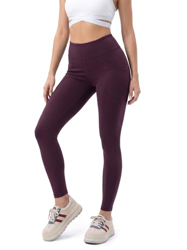 Image of JUNEBERRY Women's Solid Spandex Skinny Fit Activewear Legging | Stretchy, Lightweight & Comfortable for Gym Colors: Black, Navy, Light Grey, Sage, Cocoa, Wine, Mauve.