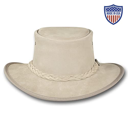 Image of Barmah Hats Foldaway Cattle Suede Leather Hat - Item 1061