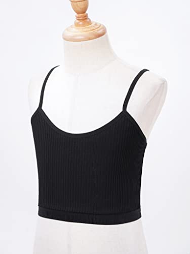 Cropped Tank Tops for Girls Spaghetti Strap Crop Top Basic Sports Crop Cami Half Camisoles for Teen Girls4
