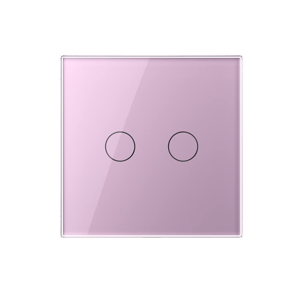 Wechselschalter Kreuzschalter Touch VL-C702S-17 Pink Bunt Rosa Lichtschalter Licht Schalter Wandschalter ein Fach an aus Glasrahmen Glas Blende