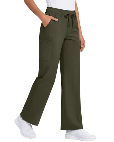 Amazon.com: Oakgarden Women's Scrubs Pants Medical Mid Rise Cargo