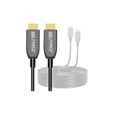 日本の中小企業 8K@60Hz 光ファイバー hdmi 2.1 ケーブル 144Hz 堅牢 遠距離転送 超高速伝送でゲームも映画も快適 アクティブ HDMI ケーブル eARC HDMI ノイズ干渉なし AOC-HDMI (HDMI(オス) to HDMI(オス), 5ｍ)