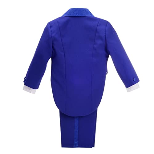 Image of Dressy Daisy Boys Classic 5-Piece Jacquard Tuxedo Suit, Black White Blue