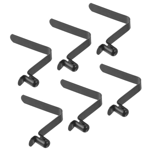 PATIKIL 8x5mm Kayak Paddle Snaps, 6 Pack Tent Pole Clips Steel V Shaped Single Pin Push Button Spring Clips Lock Tube Pole Clips for Camping Awning, Black