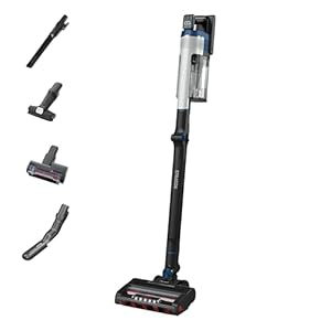 Shark Stratos Cordless Pet Pro Stick Vacuum Cleaner with Anti Hair Wrap Plus, Clean Sense IQ, DuoClean, 60min Run-Time, Removable Battery, 4 Attachments, Anti-Allergen, White/Navy IZ402UKTSB