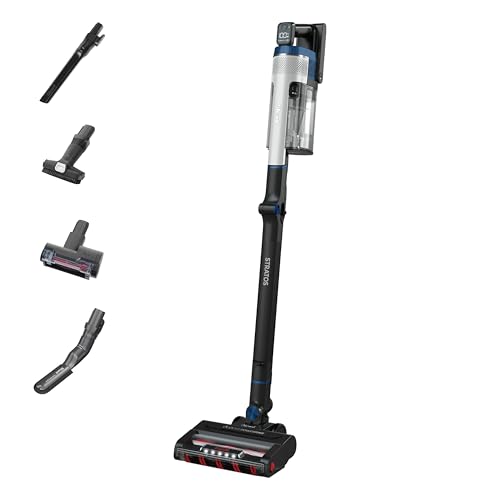 Shark Stratos Cordless Pet Pro Stick Vacuum Cleaner with Anti Hair Wrap Plus, Clean Sense IQ, DuoClean, 60min Run-Time, Removable Battery, 4 Attachments, Anti-Allergen, White/Navy IZ402UKTSB