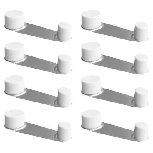 FRACOMO® Pack 8 Topes para Puertas Suelo | Retenedor Giratorio Puerta | Adhesivo Facil de Usar (Blanco) (Paquete de 8)