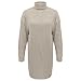 Women's Pullover Sweater Dress Casual Turtleneck Ribbed Long Lantern Sleeve Mini Knit Dresses(Beige, M)