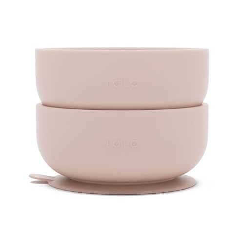 Image of Lalo Suction Bowls - 2 Pack, 100% Silicone Non-Toxic BPA-Free Baby Bowls with Suction Base To Prevent Accidental Tip-Overs - Silicone Bowls For Babies And Toddlers - Grapefruit