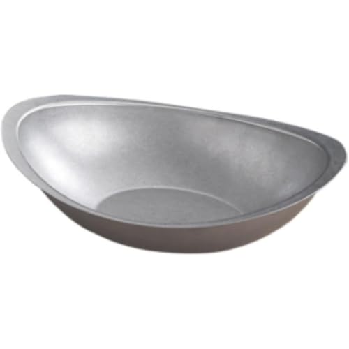 Juxkov 304ステンレスビビンバ碗/サラダ碗/デザート碗 船形食器 手作り感あ 耐久性高め キッチン雑貨 パーティー用品 ギフト向け (中サイズ 20cm)