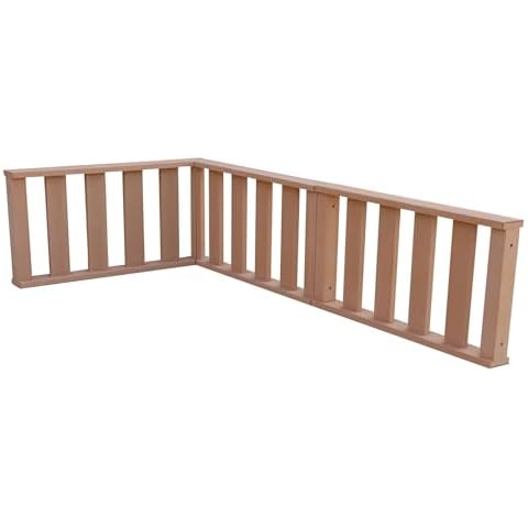 IGARDEN i10368_3f_n Wood Deck Fence, Low Type, Natural 17.7 inches (450 mm), Set of 3 Cover