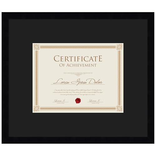 Amanti Art Diploma Frame 8.5x11 Certificate Size Photo Frame, Svelte Noir Black Wood Framing for your Wedding Photos, Family Pictures, Diploma, Certificate, Kids Art Gift for Mom or Poster Wall Decor