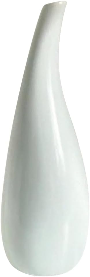 Small Ceramic Vase - Smooth Glaze Modern Decor for Faux & Hydroponic Flowers, Compact Tabletop Vase with Sturdy Base, Wedding/Birthday/Housewarming