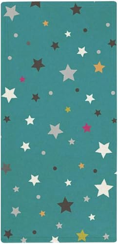 タオル 星 レイクブルー フェイスタオル 38X78cm 長め 大きめ ハンドタオル サンゴフリース 耐久性 ふわふわ ソフト 柔らか肌触り 肌に優しい やわらか 軽い 薄手 吸水速乾 抗菌防臭 家庭用、温泉、砂浜、スポーツなどにも最適 部屋の雰囲気を変え