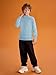 Haloumoning Boys Turtleneck Sweater Kids Fashion Long Sleeve Knit Pullover Sweaters 5-14 Years Blue