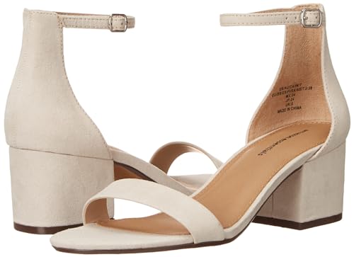Image of Amazon Essentials Women's Two Strap Heeled Sandals with Adjustable Ankle Strap, Padded Memory Foam Insole