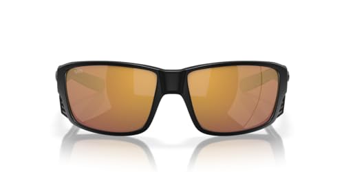 Image of Costa Man Sunglasses Matte Black Frame, Blue Mirror Lenses, 60MM