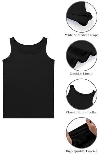 QBK 2T-13Years Girls Tank Tops Cotton Dance Basic Sleeveless Undershirts for Gymnastics Ballet Dancewear4