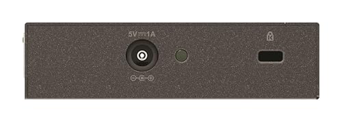 Image of D-Link DGS-105, 5 Port Gigabit Ethernet Switch Unmanaged, Network Splitter, Silent Fanless, Network Hub, Sturdy Metal with Shielded Ports, Desktop /Wall Mount, QoS, Energy Saving, Plug and Play