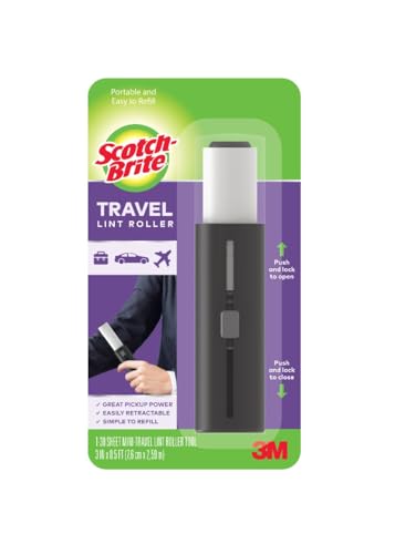Scotch-Brite-Mini-Travel-Lint-Roller-Works-Great-On-Pet-Hair-Single-Roller-30-Sheets Scotch-Brite Mini Travel Lint Roller, Works Great On Pet Hair, Single Roller, 30 Sheets - Image 1