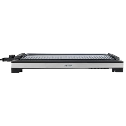 Petra 2 in 1 Elektrischer Grill – Doppelte Antihaft-Kochplatte, Plancha Flachgrill & Grillplatte, Abnehmbare Fettauffangschale, PFAS-frei, Abnehmbarer Temperaturregler, Max. 250°C, 2200W, PT6244VDE