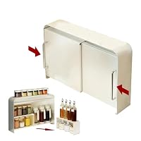 Amazon.co.jp: ママ倉 隠せる調味料ラック 2段 幅12.4cm 奥行50cm 調味