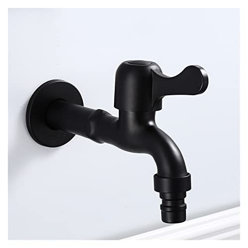 Robinet d'eau froide extérieur noir antique en acier inoxydable pour bac à laver mural