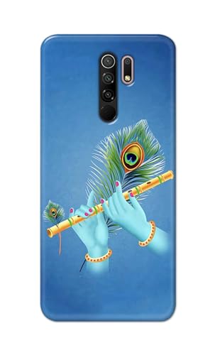 Image of Plastic Printfidaa Printed Hard Back Cover Case For Mi Redmi 9 Prime | Mi Poco M2 | Mi Poco M2 Reloaded Back Cover (Flute In Krishna Hands) -112